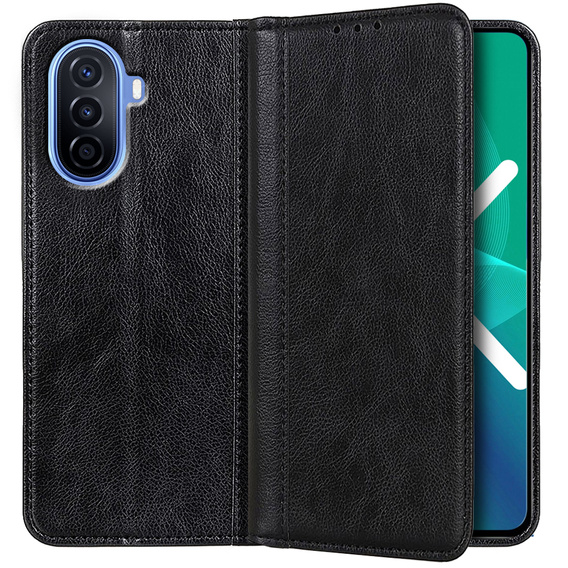 Flipové puzdro pre Huawei Nova Y70 4G, Split Leather, čierne