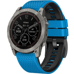 Silikónový remienok pre Garmin Fenix 7 / Forerunner 965 / 955 / 945 / 935, modrý / čierny