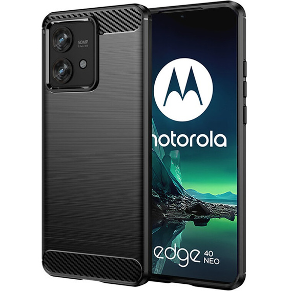 Obal na mobil pre Motorola Edge 40 Neo, Carbon, čierne