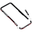 Puzdro LUPHIE pre iPhone 14, Armor Bumper, čierna / červená