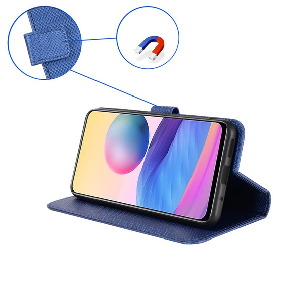 Klapkové puzdro pre Xiaomi Redmi A3, Wallet Smart Magnet, modré