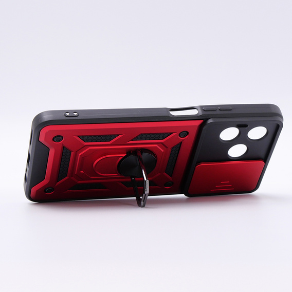 Obal na mobil pre Oppo A98 5G, CamShield Slide, červené