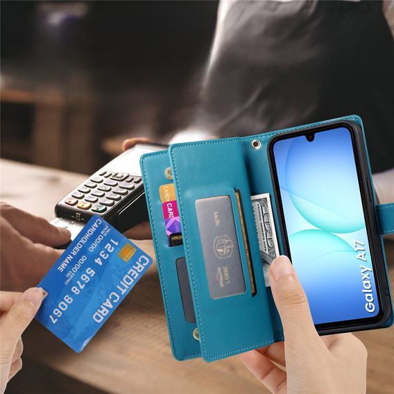 Flipové puzdro Wallet Zipper Pocket pre Samsung Galaxy A17 5G, Wallet Zipper Pocket, modré