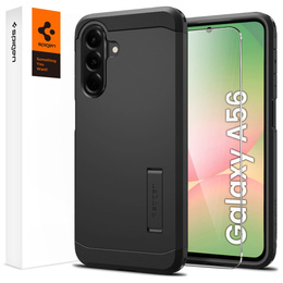 Puzdro Spigen pre Samsung Galaxy A56 5G, Tough Armor Mag MagSafe, čierne + tvrdené sklo 9H