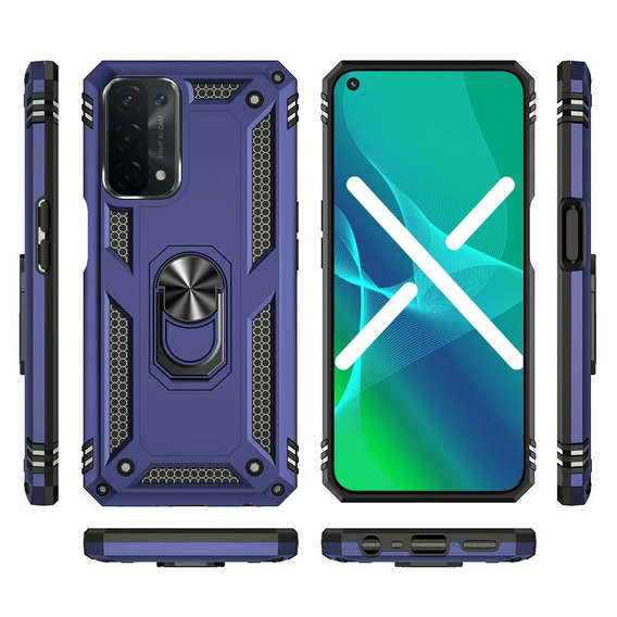 Pancierované obal na mobil pre OPPO A54 5G/A74 5G/A93 5G, Nox Case Ring, modré