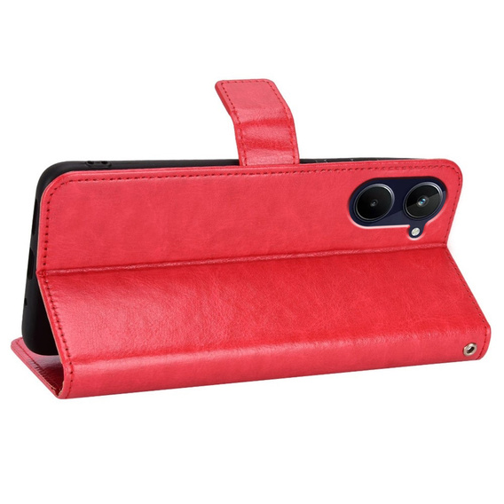 Flipové puzdro pre Realme 10 4G, Split Leather, červené