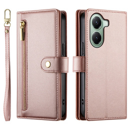 Klapkové puzdro pre Xiaomi Poco X7 Pro 5G, Wallet Zipper Pocket, ružové