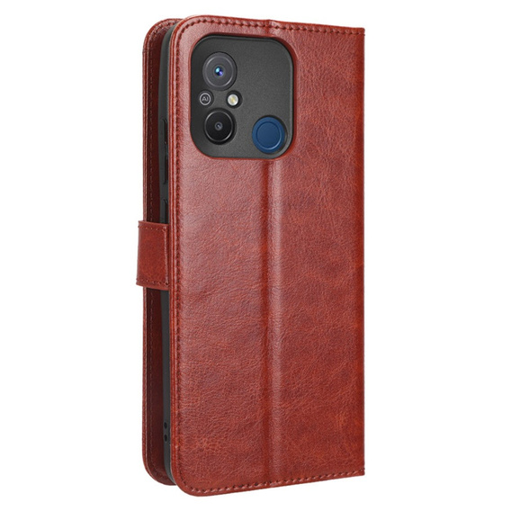 Klapkové puzdro pre Xiaomi Redmi 12C, Crazy Horse Wallet, hnedé