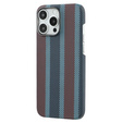 Puzdro pre IPhone 16 Pro, Aramid Fiber Slim Case, pre MagSafe, modrá / červená