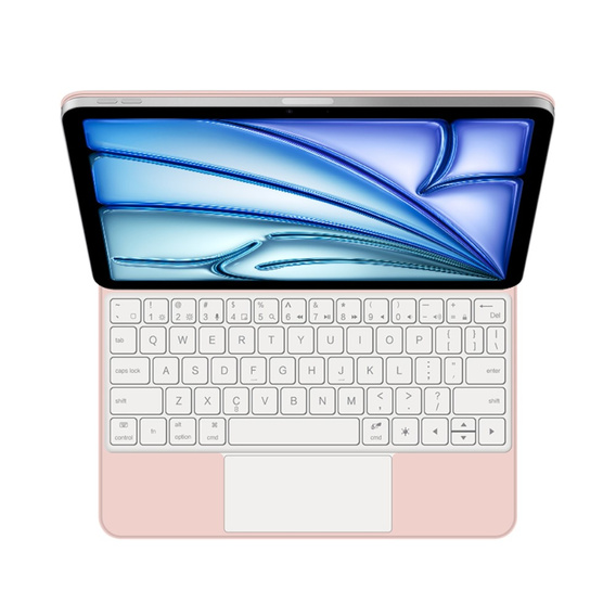 Puzdro s klávesnicou pre iPad Air 13" 2024, Magnetic Keyboard Touchpad, ružové