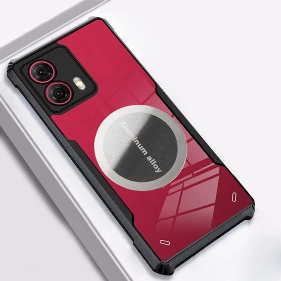 Puzdro pre Motorola Edge 50 Fusion 5G, s magnetickým štítkom, transparentné / čierne