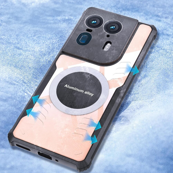 Puzdro pre Motorola Edge 50 Ultra, s magnetickým štítkom, transparentné / čierne