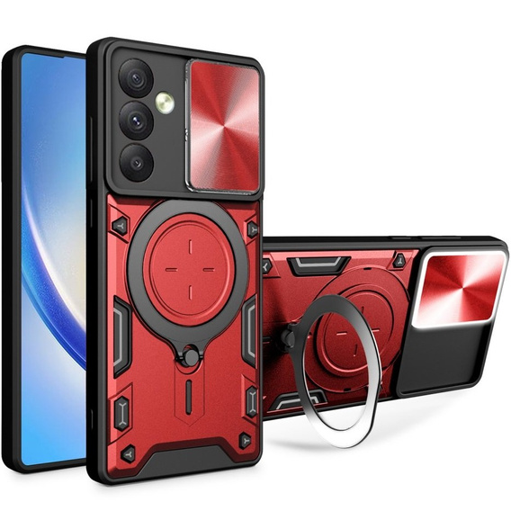 Pancierované puzdro pre Samsung Galaxy A54 5G, CamShield Slide, červené