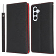 Klapkové puzdro pre Samsung Galaxy S24 FE, Litchi Skin Grain, čierne