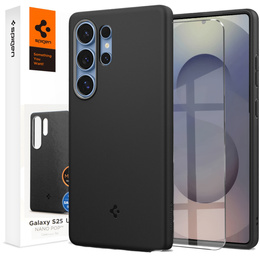 Spigen puzdro pre Samsung Galaxy S25 Ultra, Nano Pop MagSafe, čierne + tvrdené sklo 9H