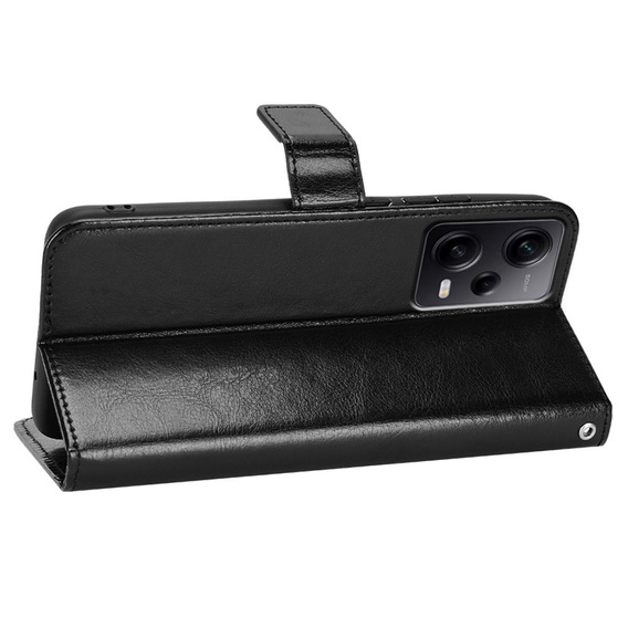 Klapkové puzdro pre Xiaomi Redmi Note 12 Pro+ 5G, Crazy Horse Wallet, čierne