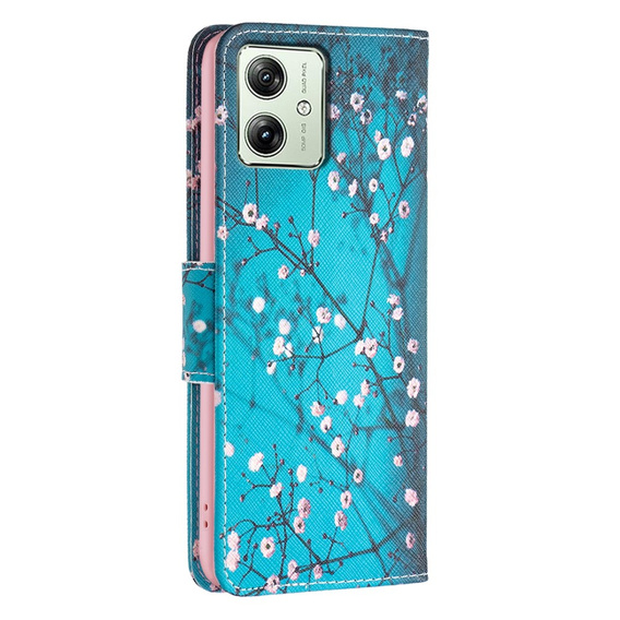 Klapkové puzdro pre Motorola Moto G54 5G, Wallet, sakura, modré