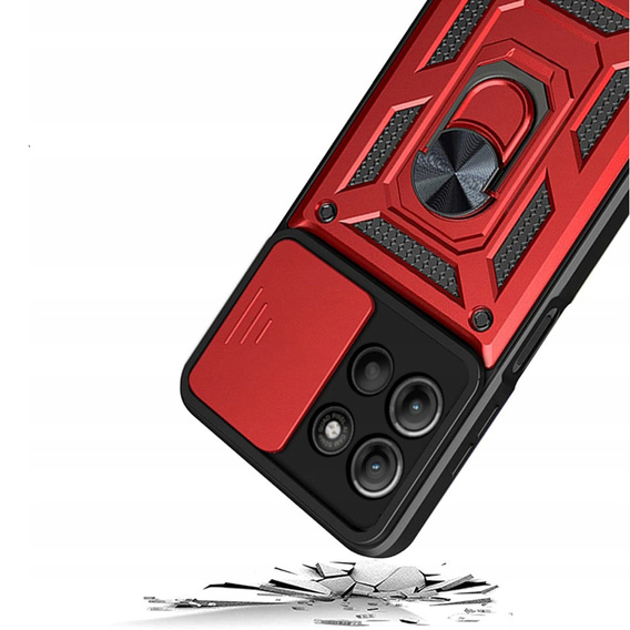 Obal na mobil pre Motorola Moto G15 / Motorola Moto G15 Power, CamShield Slide, červené
