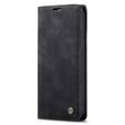 CASEME puzdro pre iPhone 14, Leather Wallet Case, čierne