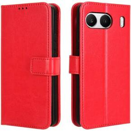 Klapkové puzdro pre OnePlus Nord 4, Crazy Horse Wallet, červené