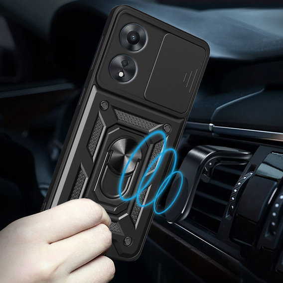 Obal na mobil pre Oppo A98 5G, CamShield Slide, čierne