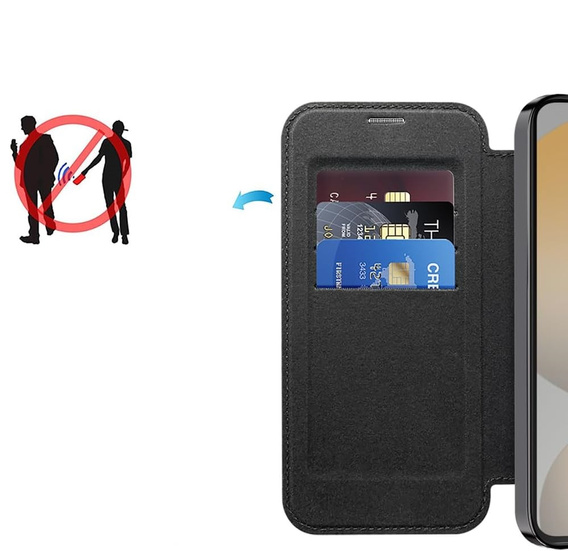 Klapkové puzdro pre Samsung Galaxy S25 FE, RFID Wallet MagSafe CamShield, čierne