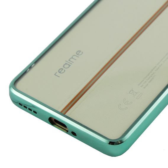 Puzdro pre Realme 11 Pro 5G / Pro+ 5G, Electroplating Frame, transparentné / zelené