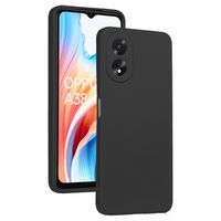 Puzdro pre Oppo A18 4G / A38 4G, silikónové Lite, čierne + sklo 9H