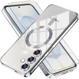 Puzdro pre Samsung Galaxy S25+ Plus, Electro MagSafe, strieborné + sklo na displej