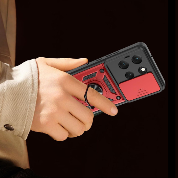 Obal na mobil pre Motorola Moto G86 5G, CamShield Slide, červené