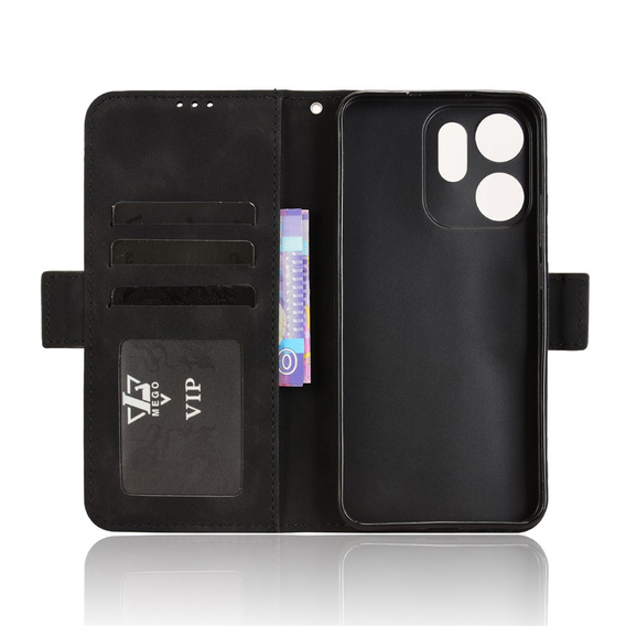 Puzdro s chlopňou pre Oppo Reno 14F, slot na kartu, peňaženka, čierne