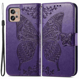 Klapkové puzdro pre Motorola Moto G32, Butterfly, fialové