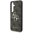GUESS Obal na mobil pre Samsung Galaxy S25, 4G Big Metal Logo, hnedé