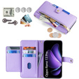Klapkové puzdro pre Oppo Reno 13 Pro, Wallet Zipper Pocket, fialové