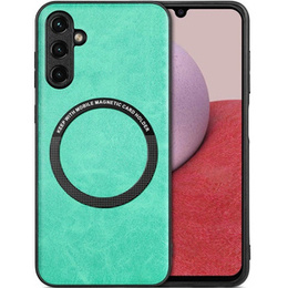 Obal na mobil pre Samsung Galaxy A14 5G, Leather Hybrid MagSafe, zelený