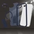 Puzdro pre Iphone 16E, Kickstand Matt Case, pre MagSafe, modré
