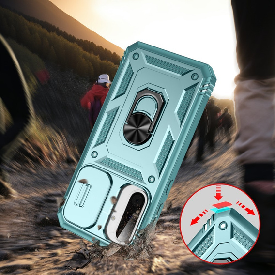 Puzdro pre Samsung Galaxy A56 5G, KickStand Camera Lens, zelený