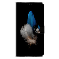 Klapkové puzdro pre Xiaomi Redmi Note 12 4G, Wallet, feathers, čierne