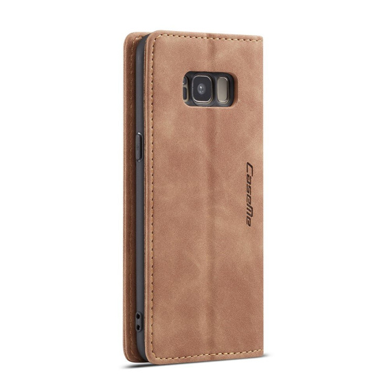 CASEME puzdro pre Samsung Galaxy S8, Leather Wallet Case, hnedé