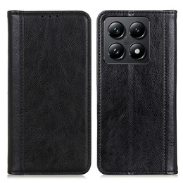 Obal na mobil pre Xiaomi 14T Pro, Wallet Litchi Leather, čierne