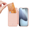 Puzdro Dux Ducis pre iPhone 17 Pro, Skin Pro, s chlopňou, s otvorom na kartu, ružové