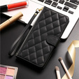 Puzdro s chlopňou pre Samsung Galaxy A16, Rhombus Crossbody Leather, čierne