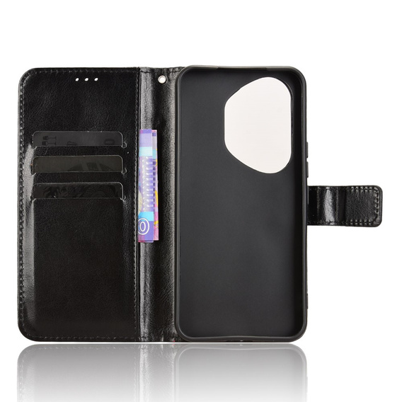 Klapkové puzdro pre Honor 400 Pro 5G, Crazy Horse Wallet, čierne