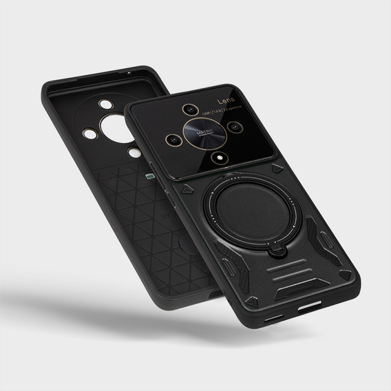 Pancierované puzdro pre Honor Magic 6 Lite 5G, Magnetic Ring, čierne