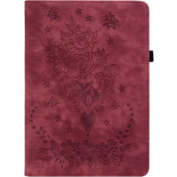 Puzdro s chlopňou pre Lenovo Tab P12, flower, červené