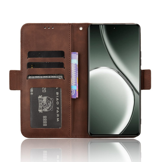 Klapkové puzdro pre Realme GT 6 / 6T, Card Slot, hnedé
