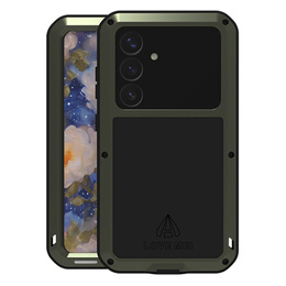 Love Mei Obal na mobil pre Samsung Galaxy S25, armored with glass, zelený