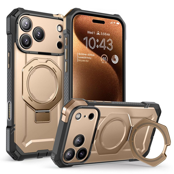 Puzdro Supcase pre iPhone 17 Pro Max, Unicorn Beetle Grip Mag, Desert Gold