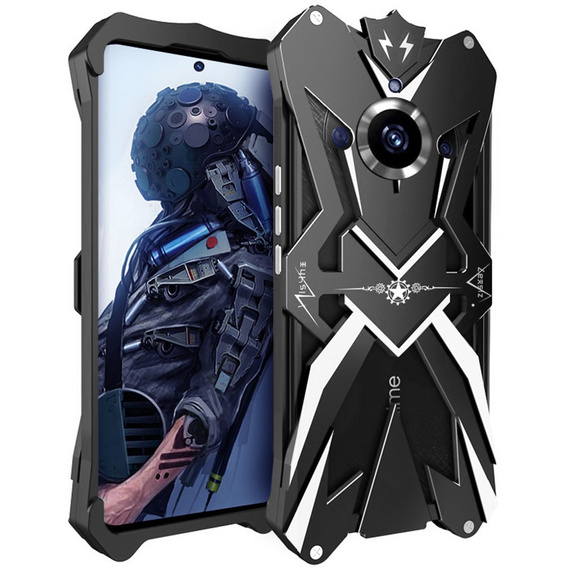 Pancierované puzdro pre Realme 11 Pro 5G / 11 Pro+ 5G, Aluminum Alloy, čierne