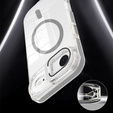 Puzdro pre iPhone Air, pre MagSafe, so stojanom, priehľadné so sivými vložkami